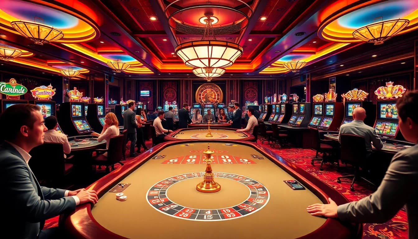Players enjoying high-stakes games at mk8 casino, showcasing excitement and luxurious surroundings.