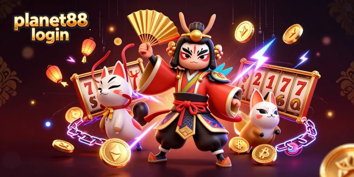 Engage with the vibrant scene of planet88 login showcasing slot games and crypto themes.