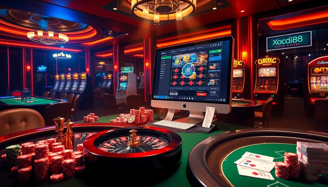 Experience the excitement of xocdia88 with vibrant casino elements and online gaming interfaces.