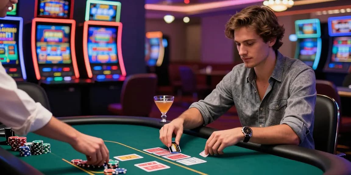 Exciting gaming moment at a casino that accepts credit cards with players, chips, and live dealer.