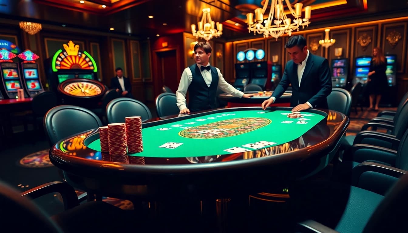 Engage with thrilling poker action at https://ok8386.sh/ in a luxurious casino setting.