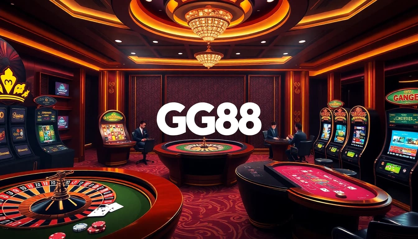 Gamblers experience the thrill of winning at GG88's online casino, featuring exciting games and vibrant atmosphere.
