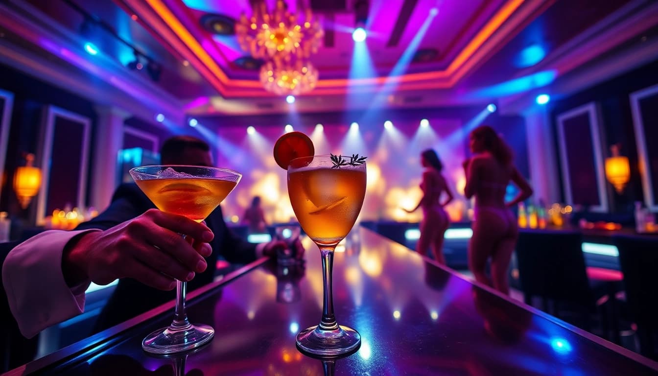Night club sxm vibrant nightlife at Club Noir with cocktails and performers.
