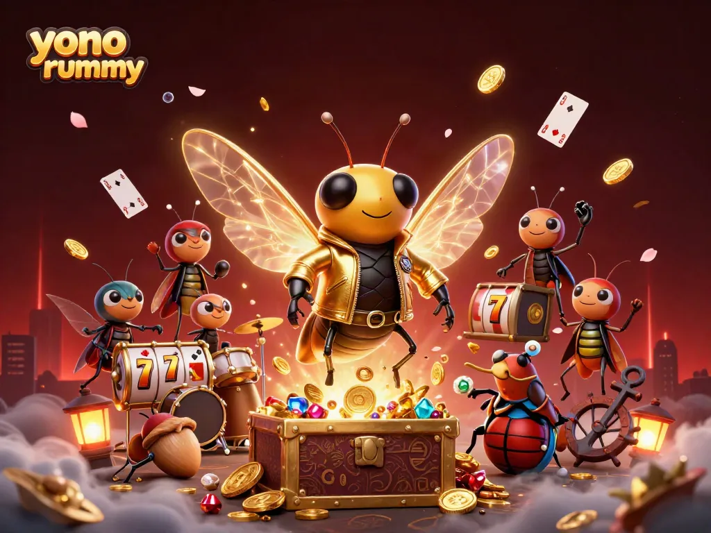Mengunduh yono rummy dengan bonus menarik, menampilkan elemen permainan yang kaya dalam ilustrasi 3D