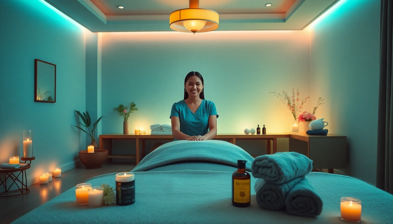 수원출장마사지 by professional therapist in serene setting with calming atmosphere.