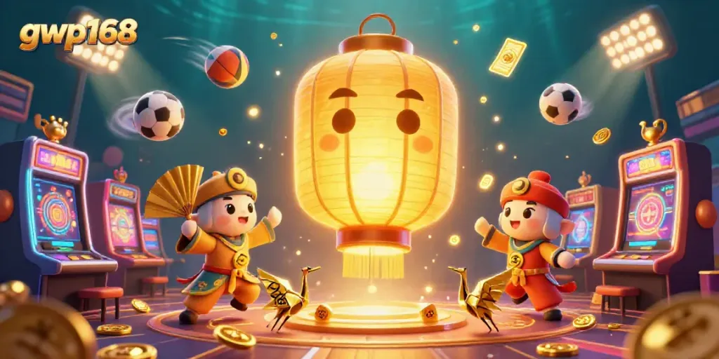GWP168 menghidupkan permainan kasino dengan lampion emas dan peluang taruhan menarik.