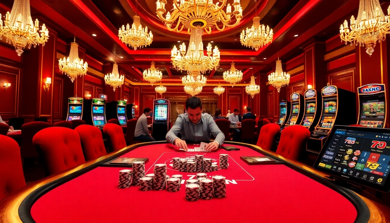 Players engaging at a high-stakes table at 789win casino, showcasing excitement and competition.