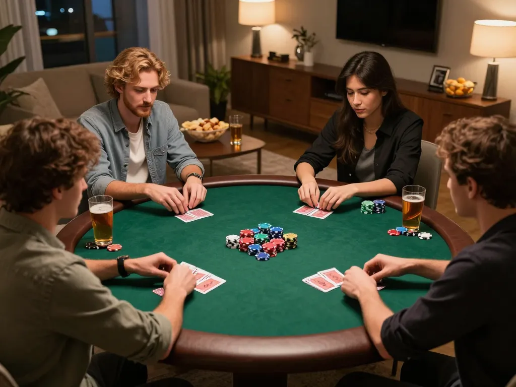 Engaging poker game session at home with friends showcasing NK 88 themed strategies.