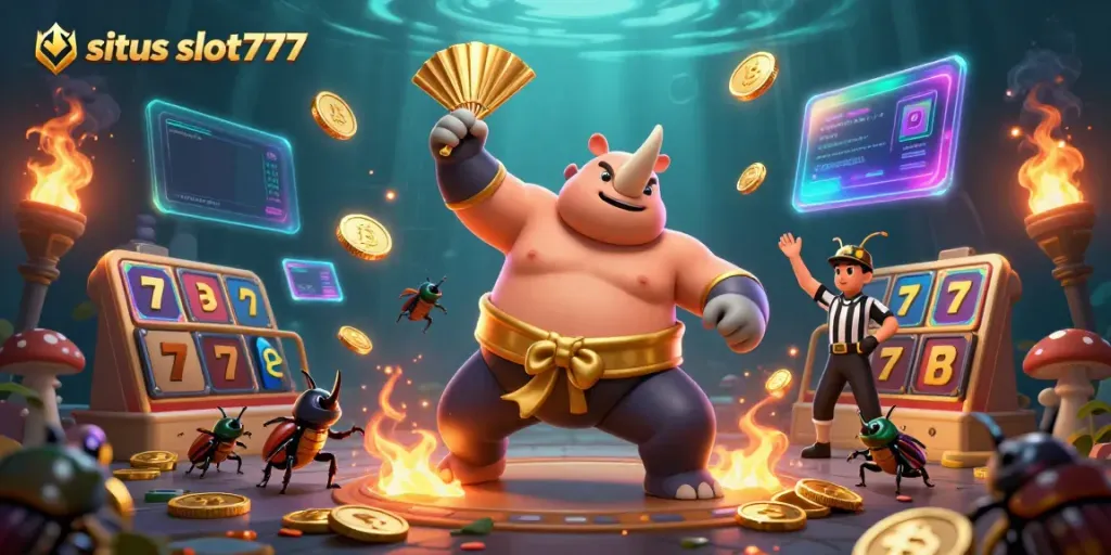 Menangkan hadiah di situs slot777 dengan ilustrasi menarik para karakter dan simbol permainan slot.