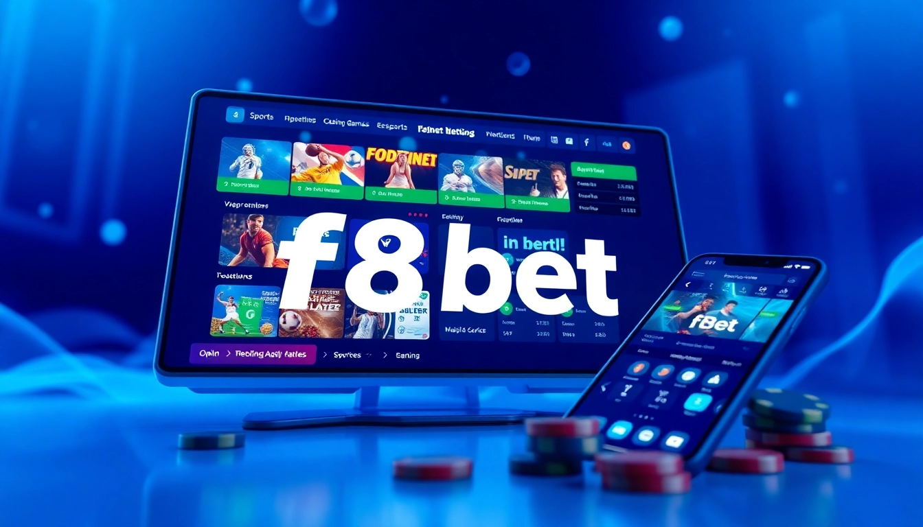 F8BET online betting interface showcasing sports, casino games, and esports.