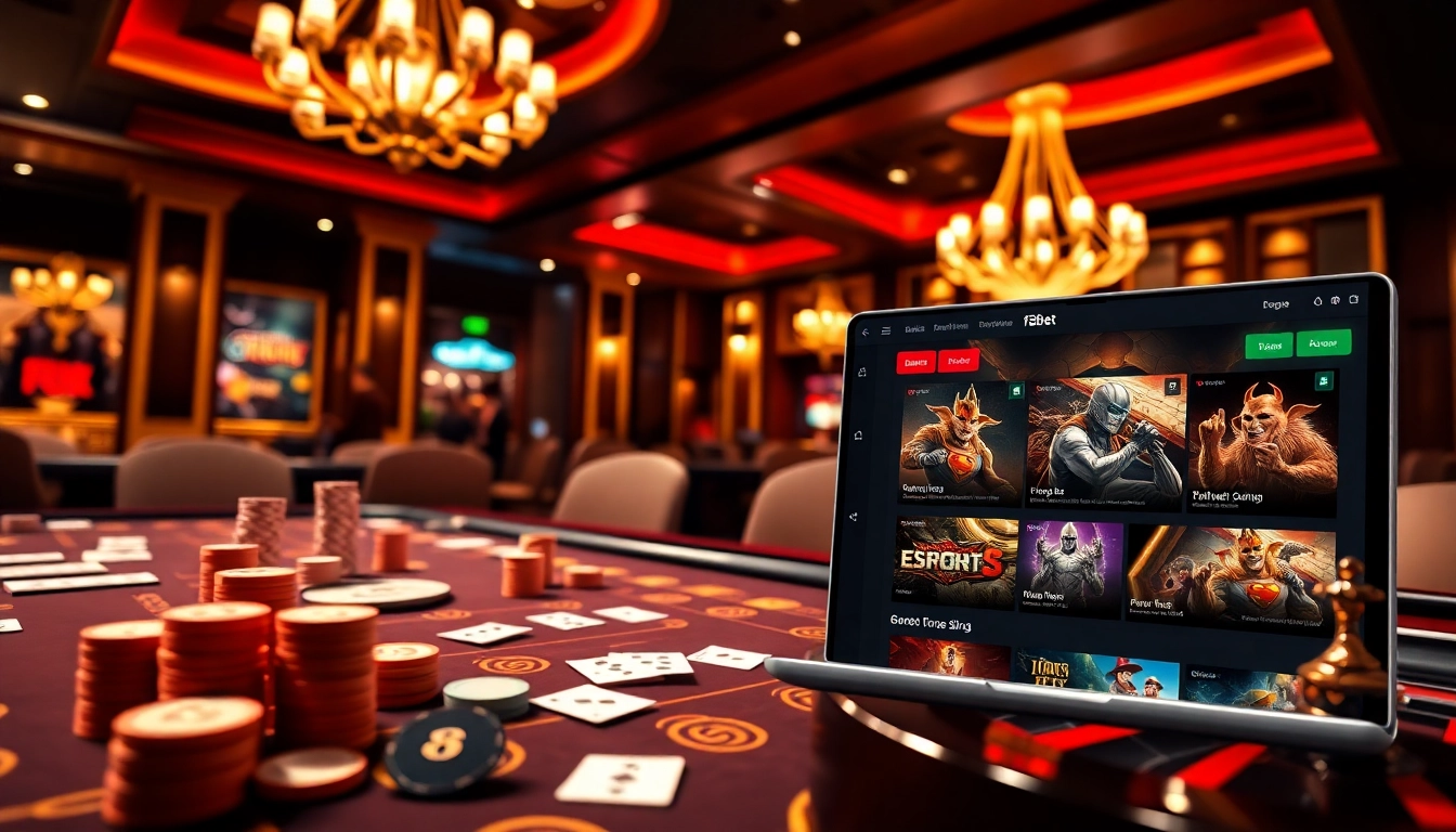 Gamblers enjoying a vibrant casino atmosphere while playing f8bet games at a luxurious table.