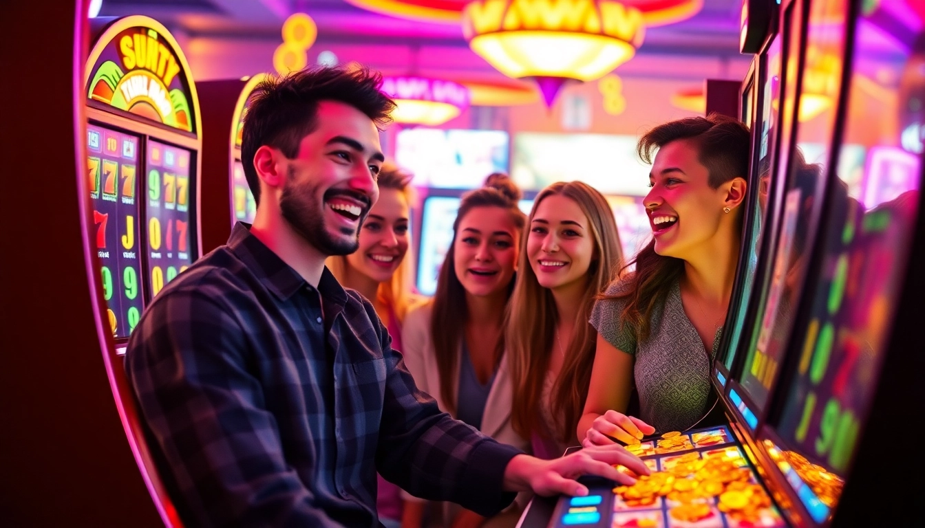 Situs kode4d vibrant slot gaming experience with friends enjoying online games.