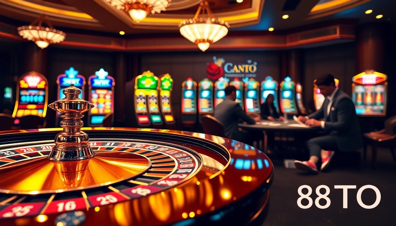 Gambling excitement at 888TO with thrilling casino games and vibrant slot machines.