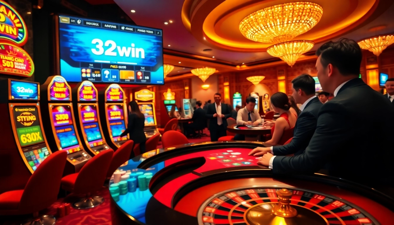 Experience the thrill of gaming with trang chu 32win featuring vibrant slot machines.
