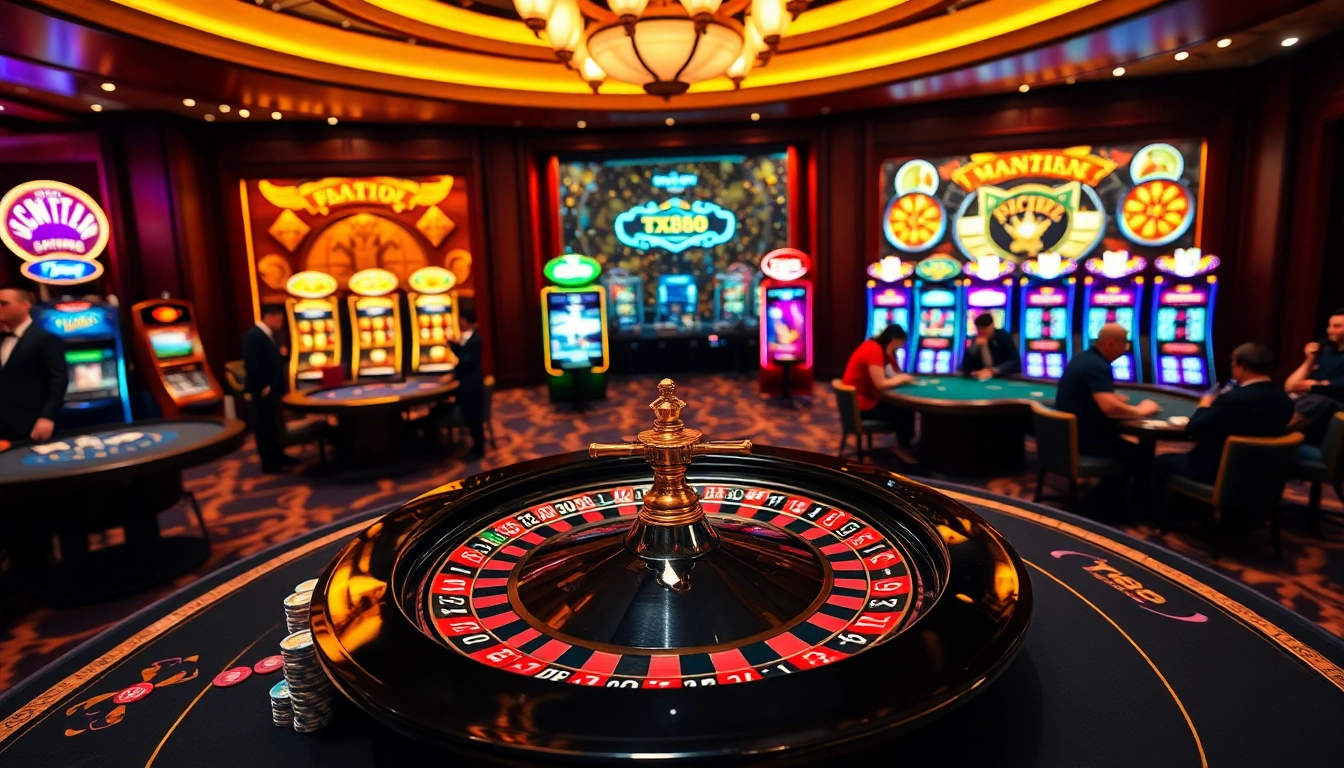 Experience the thrill of gambling at Nhà cái TX88's luxurious casino environment with vibrant games.