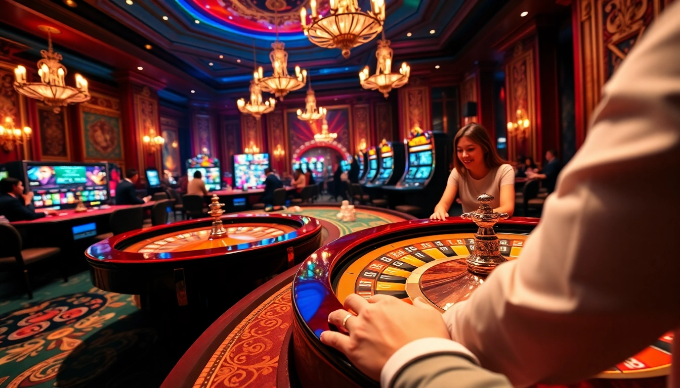 Exciting poker players at a luxurious pg 99 online casino with vibrant graphics.