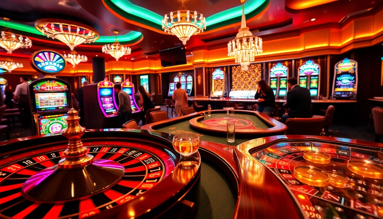 Players enjoying diverse games at https://mm88.nl/ in a vibrant casino atmosphere.