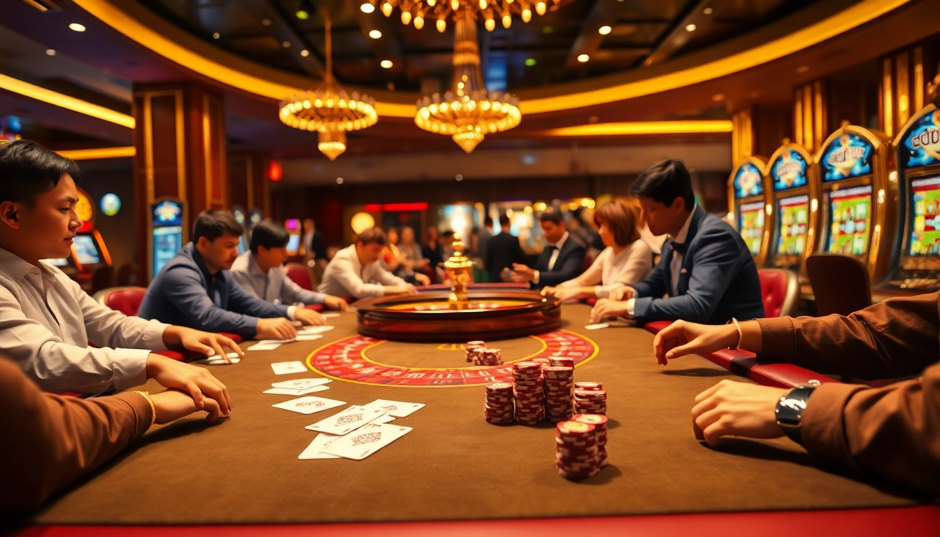 Experience the excitement of casino xn88 with immersive gaming tables and elegant slot machines.