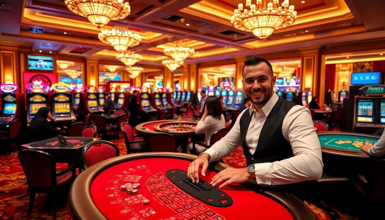 Experience the thrill of gambling at DR88's luxurious casino tables and vibrant atmosphere.