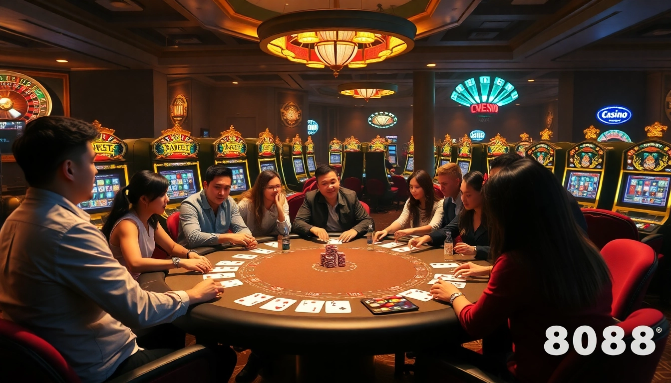 Experience thrilling gameplay at the go88club page with vibrant poker tables and exciting slot machines.