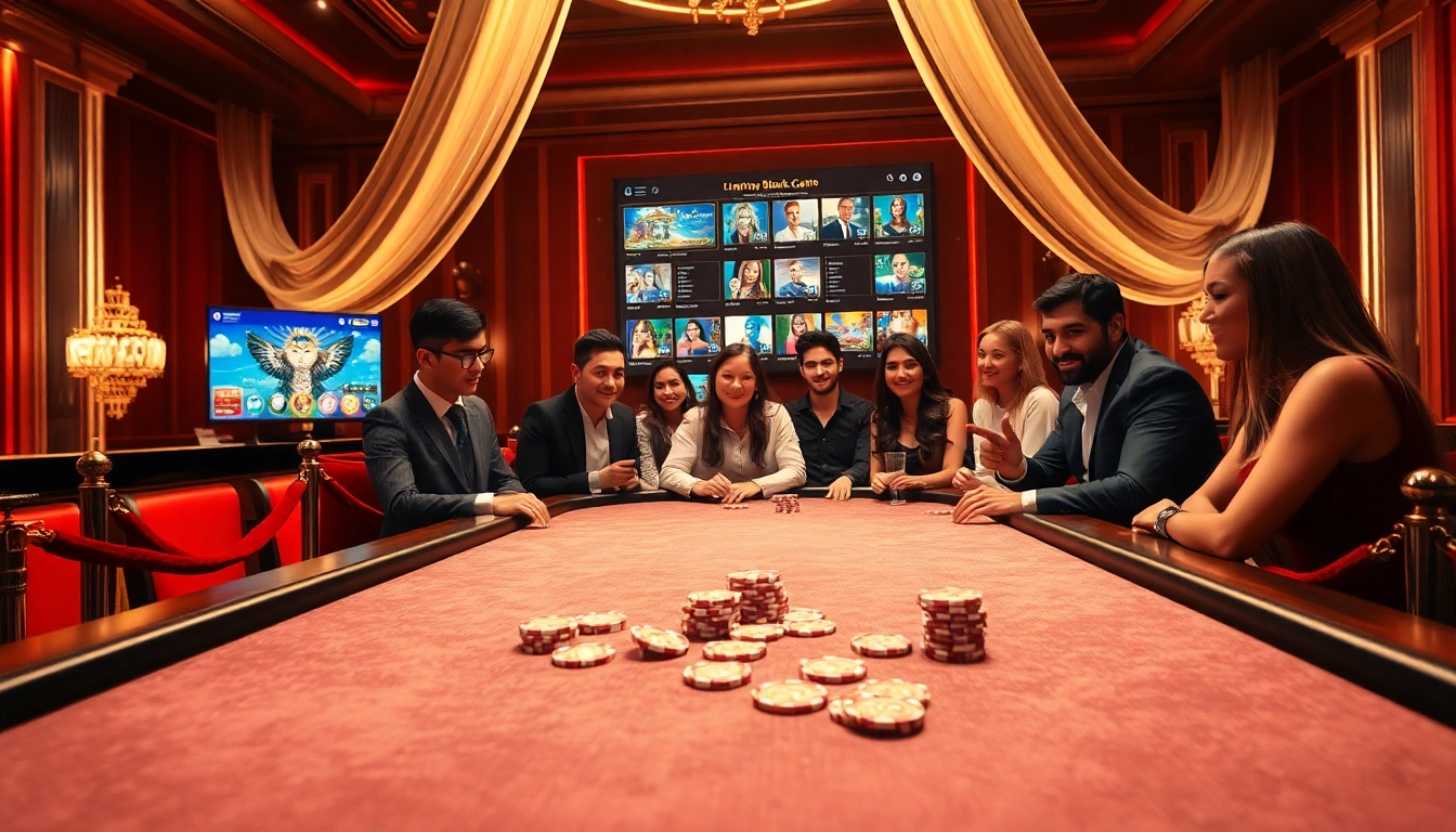 Players engaging in high-stakes online gambling at a luxurious Rikvip blackjack table.