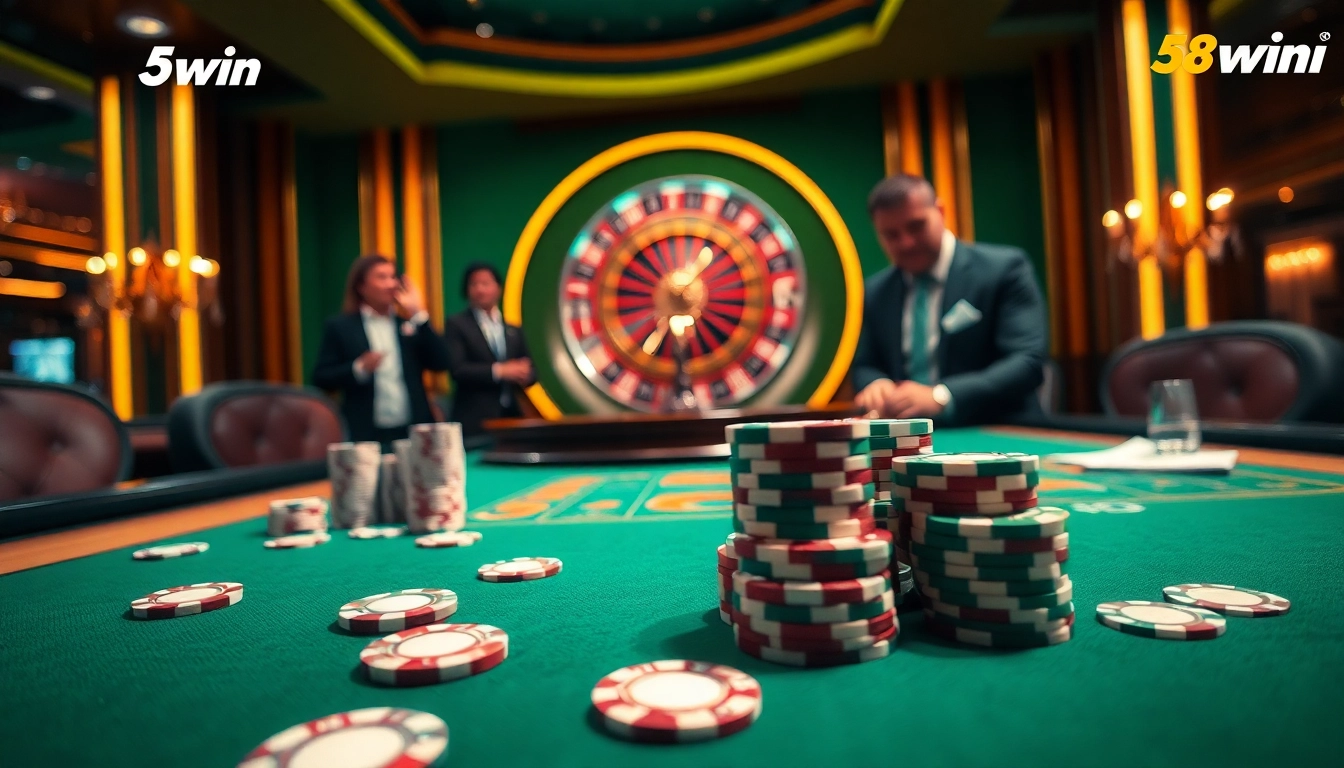 Experience the thrill of winning at 58win casino with an elegant gaming table filled with action.