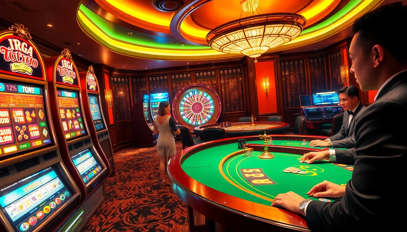 Experience thrilling gameplay at raja toto88 casino with vibrant slot machines and poker tables.