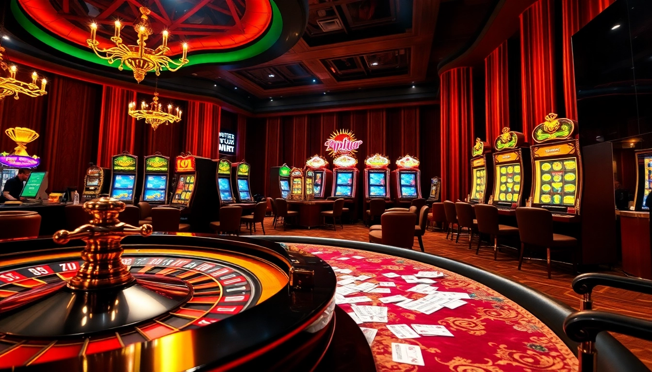 Experience the thrill of apiraja88 with vibrant casino visuals and dynamic gambling activities.