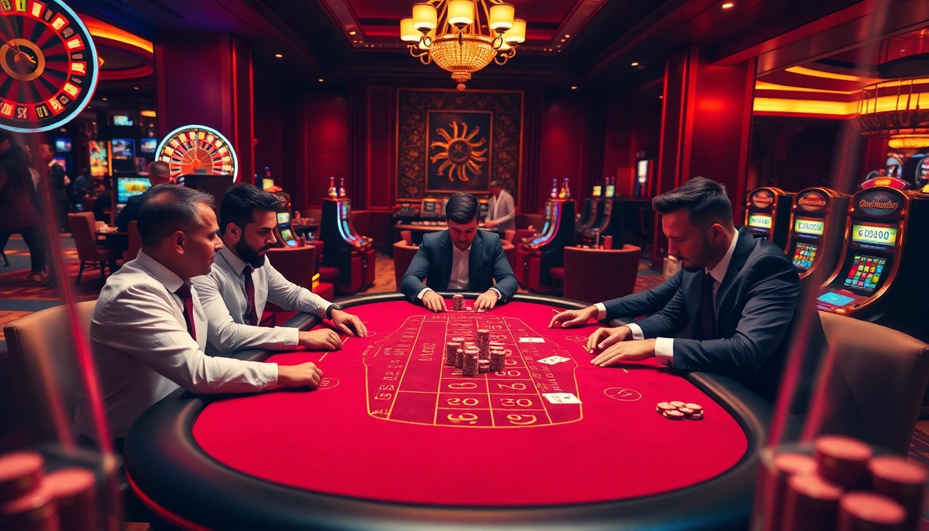 Playing high-stakes poker at https://dn882.pro/ in a luxurious casino setting.