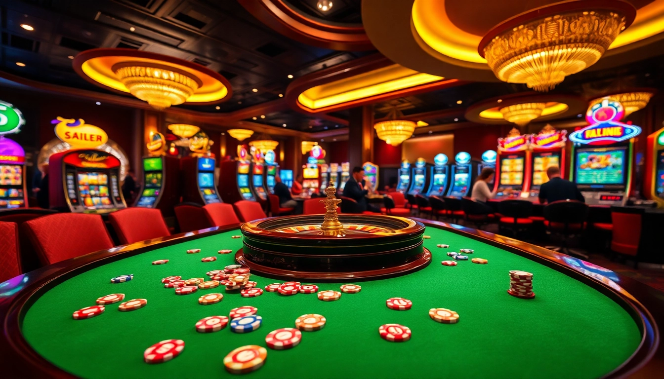 Exciting roulette action at 555win casino with vibrant tables and poker chips