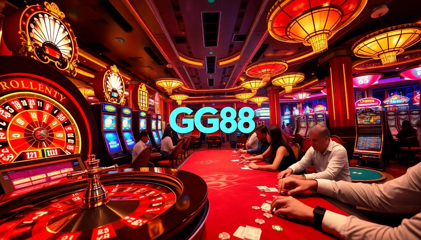 Experience thrilling gaming at GG 88 with vibrant slot machines and lively poker tables.