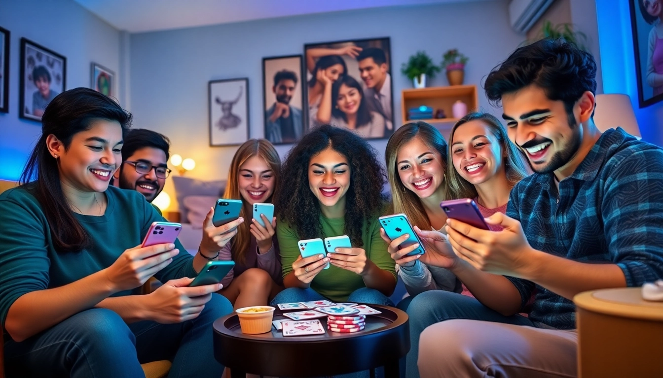 Exciting Yono Rummy game session with friends in a cozy living room.