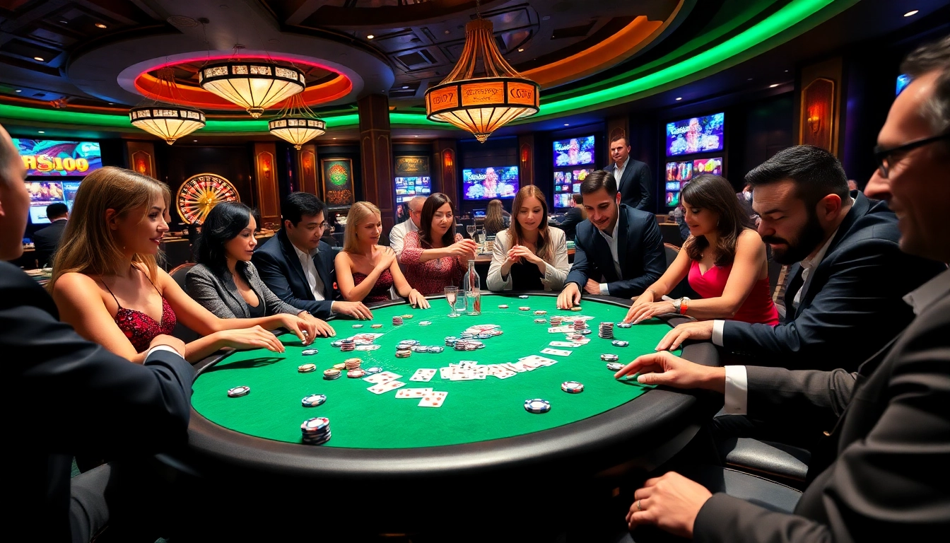 Players enjoying an exciting round of the go99 game at a luxurious casino table.