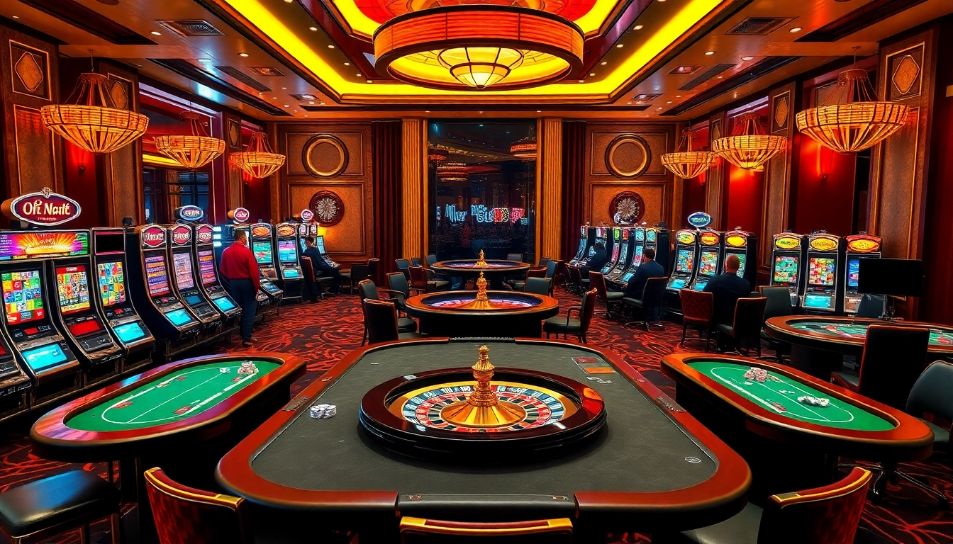 Experience the thrilling atmosphere of liên minh kjc at a luxurious casino with poker, slots, and roulette.