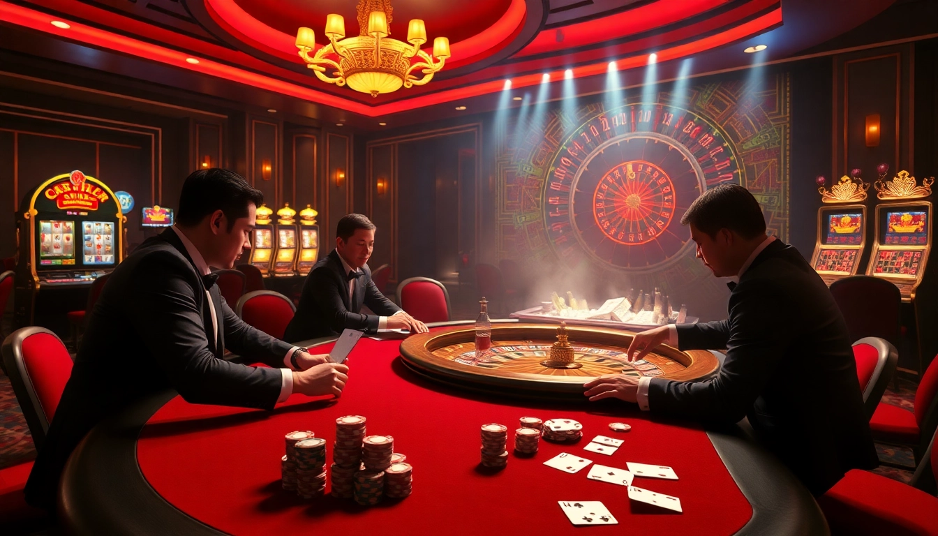 Exciting poker game scene at tt88 nhà cái casino with chips and cards prominently displayed.