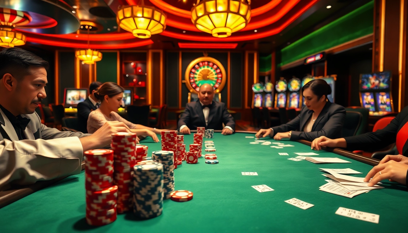 Exciting poker game scene at rr88 trang chính casino showcasing high-stakes action.