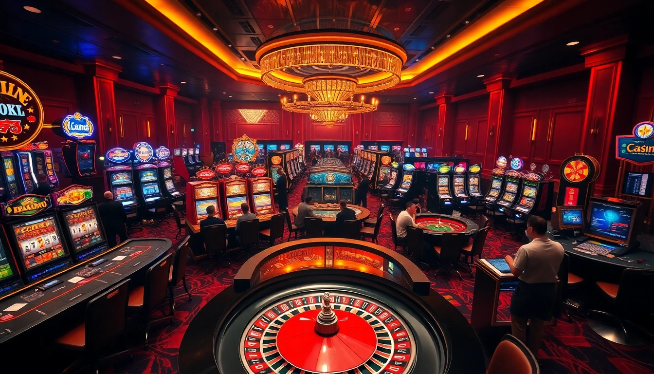 Experience excitement at fun79.today with vibrant casino gaming, including roulette and slot machines.