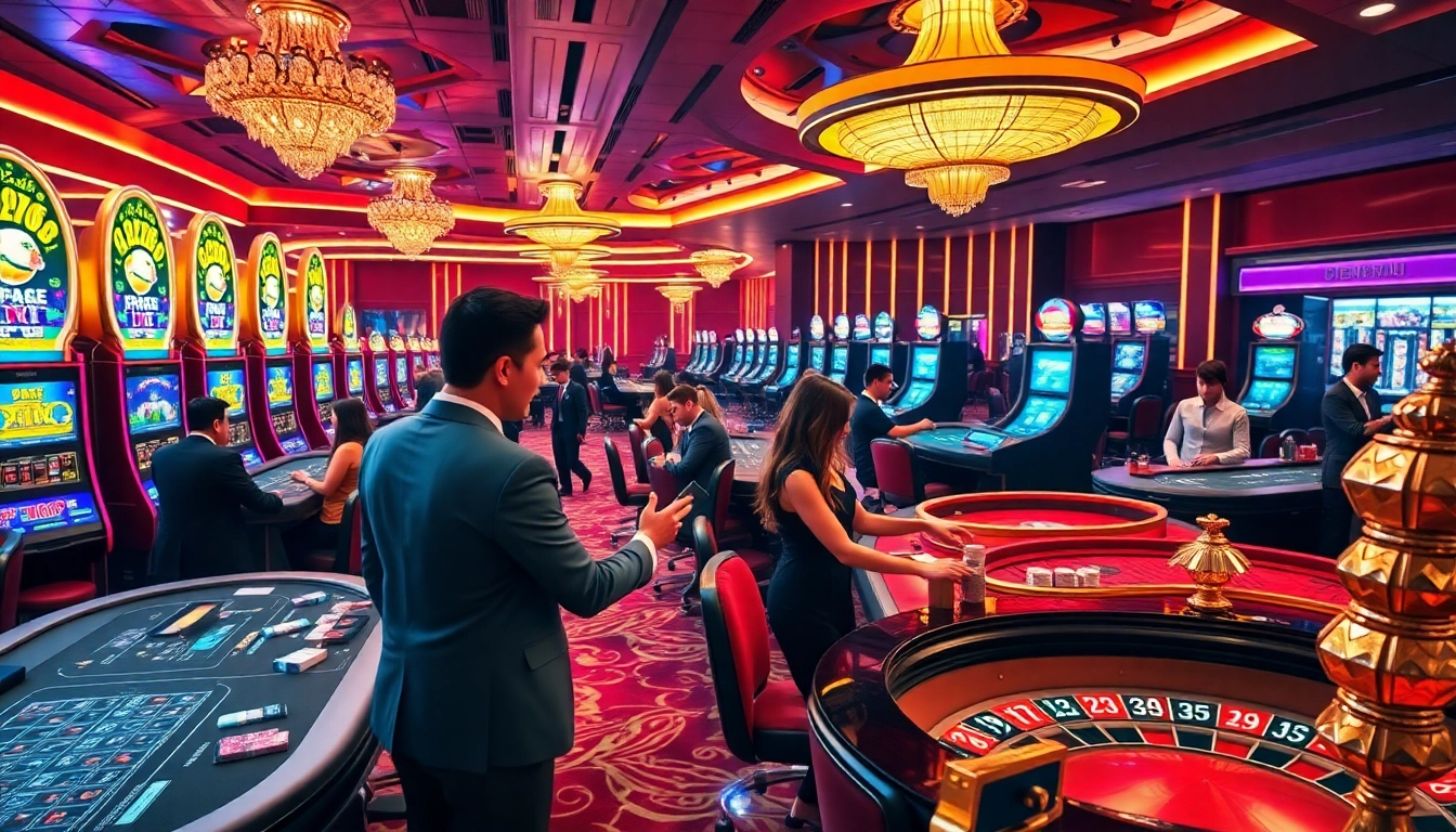 Experience thrilling gameplay at https://go88vn.id/ with vibrant casino tables and excited players.