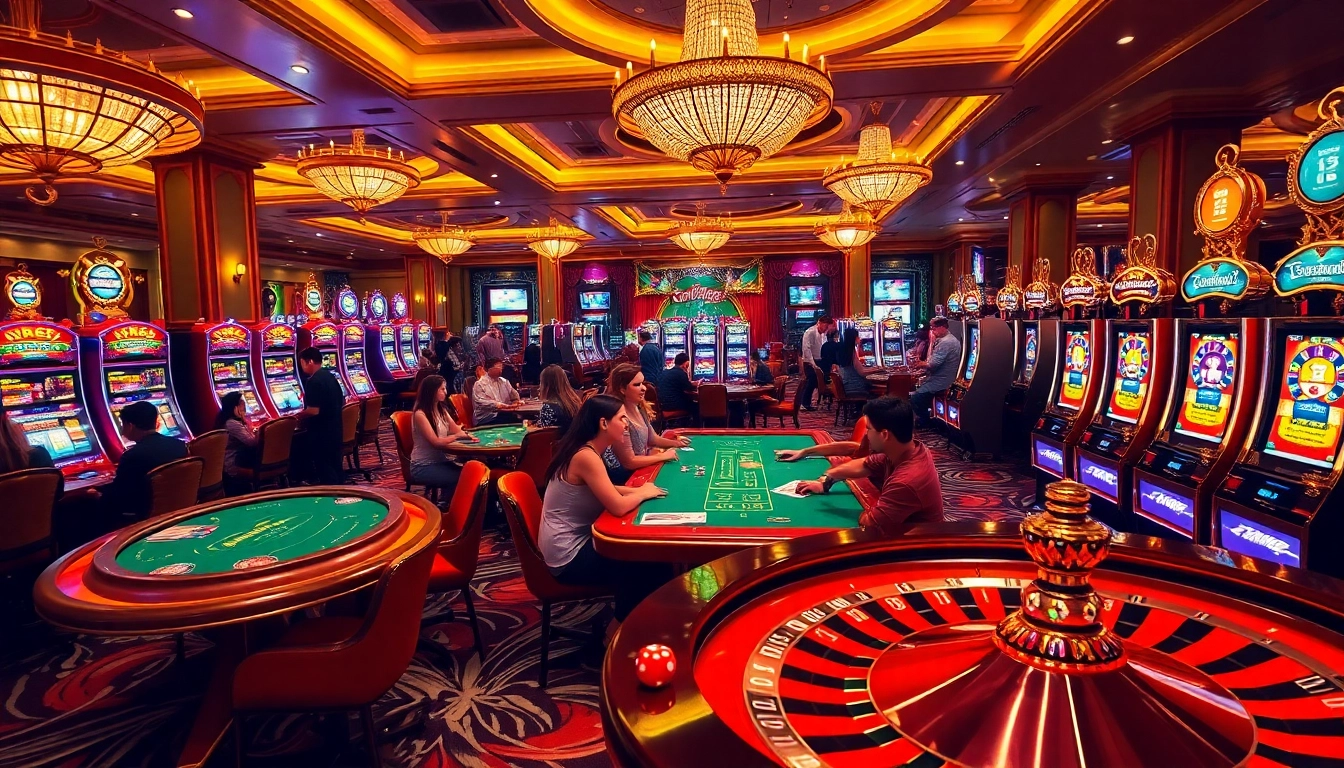Experience the thrill of UU88 casino with vibrant lights and high-stakes gaming action.