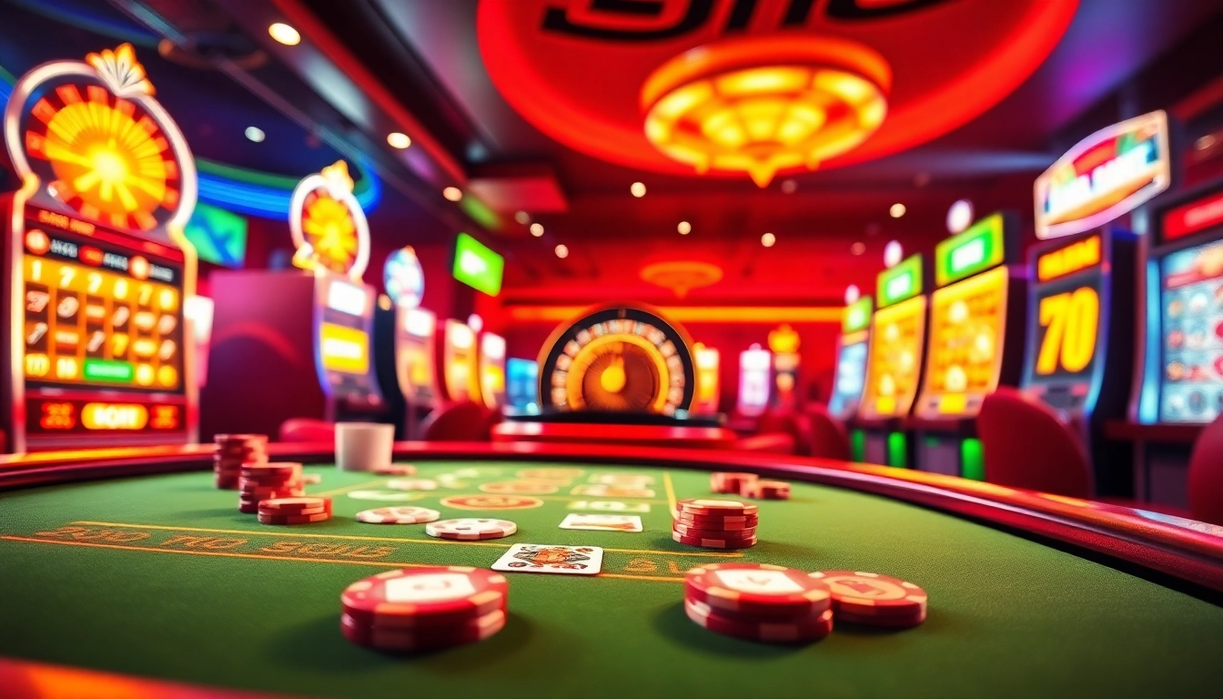 Ilustration von spannenden Casino Online Spielen mit Poker und Spielautomaten für puren Spielespaß.
