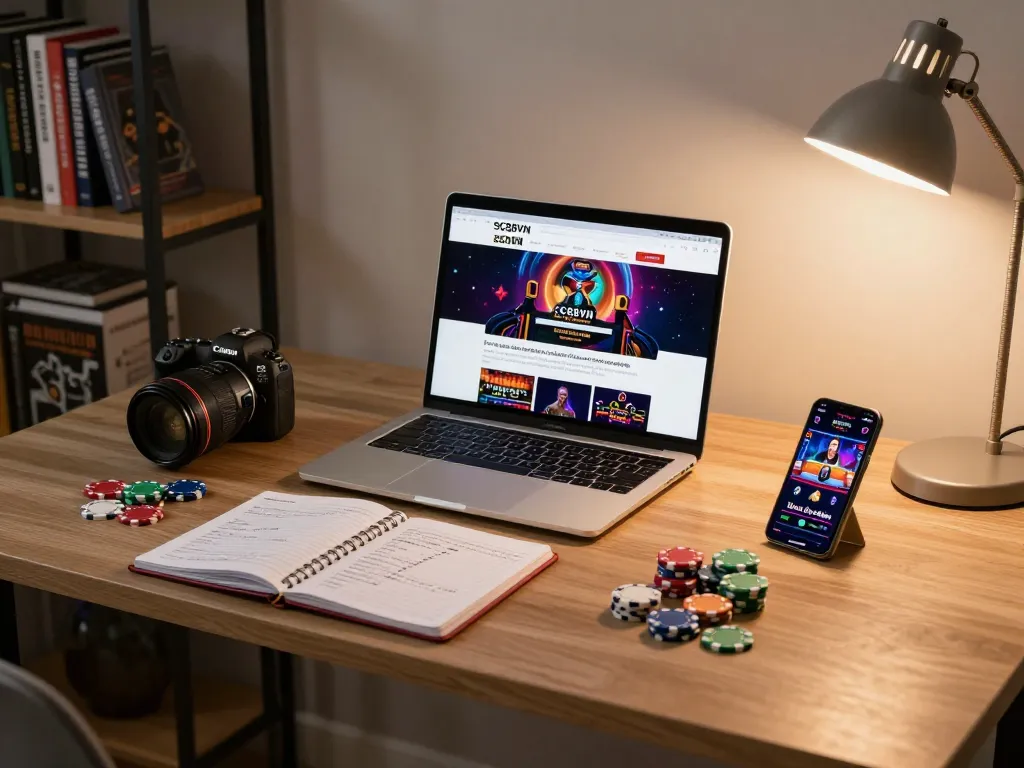 Player engaging in strategic decisions on the SC88VN online casino platform with colorful poker chips arranged.