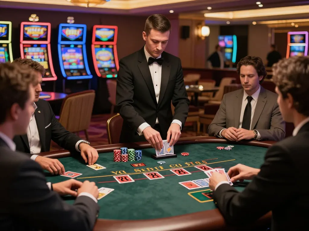 Players engage in blackjack at tg88 casino, highlighting strategic gameplay and luxurious atmosphere