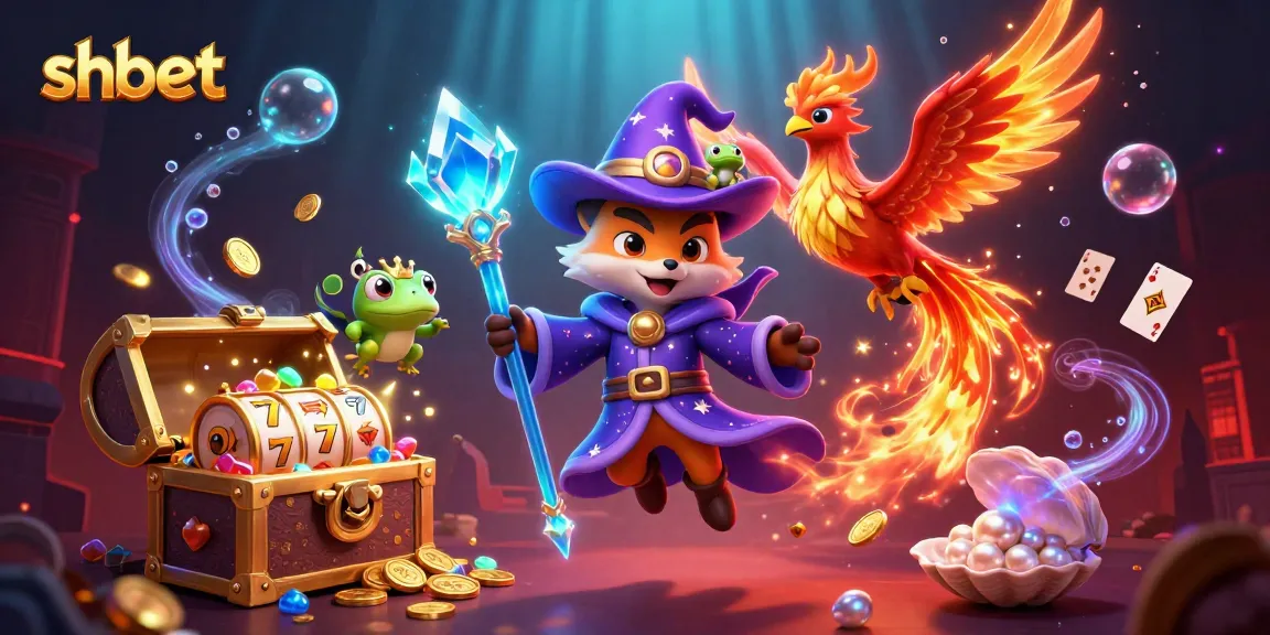 Experience thrilling gameplay at shbet, featuring a wizard fox, phoenix, and treasures in a vibrant 3D casino scene.