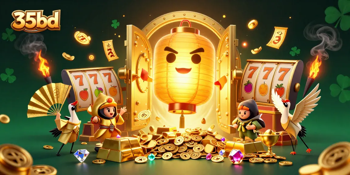 Experience thrilling wins at 35bd with our vibrant casino night market scene full of treasures.
