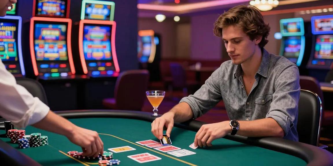 Exciting gaming moment at a casino that accepts credit cards with players, chips, and live dealer.